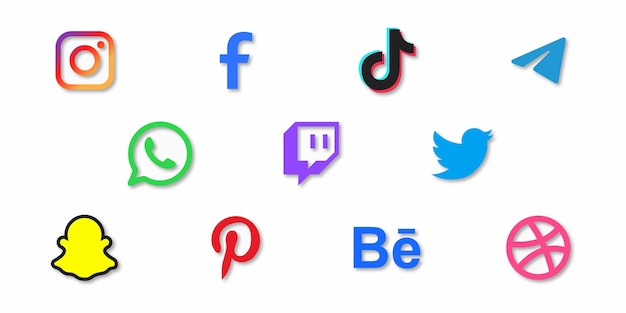 Social media icon set social media symbol collection eps 10