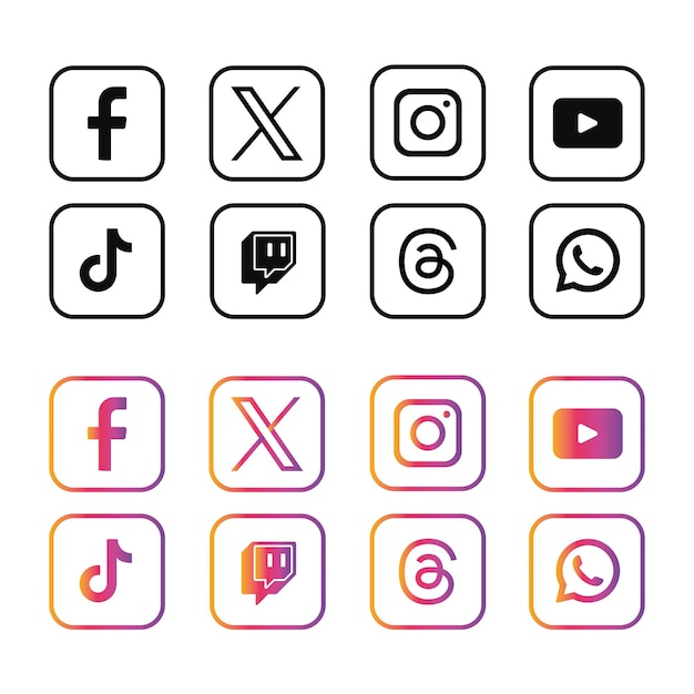 Social media icon set vektor