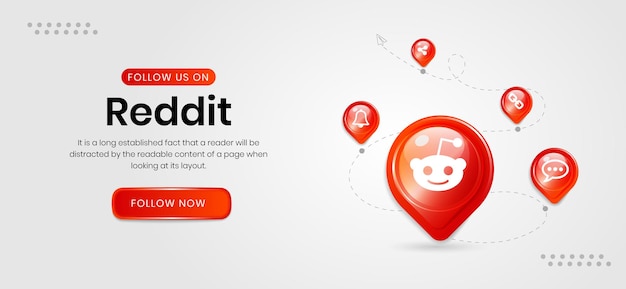 Vector social media iconen reddit banner