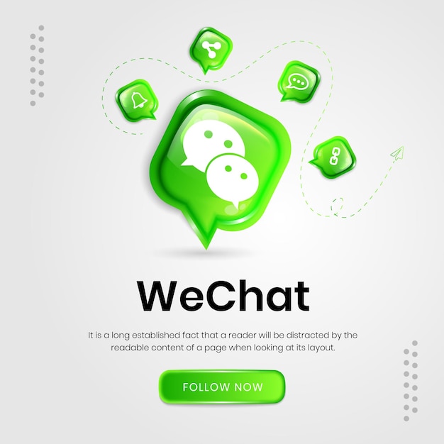 Social media iconen wechat banner