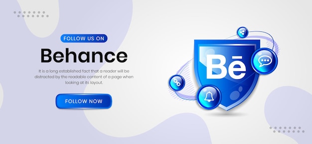 Иконки социальных сетей Behance Banner