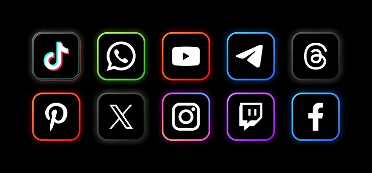 Vector ソーシャルメディア アイコン コレクション フラット スタイル ベクトル アイコン