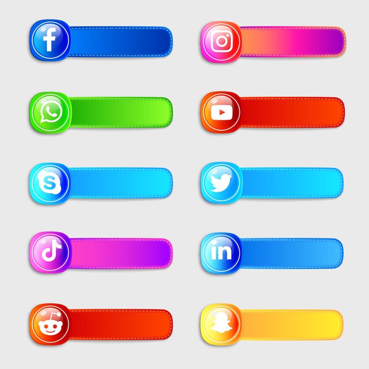 Vector social media icons collection pack