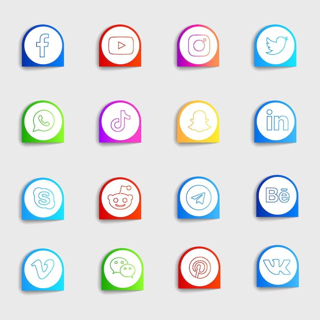 Social media icons collection pack