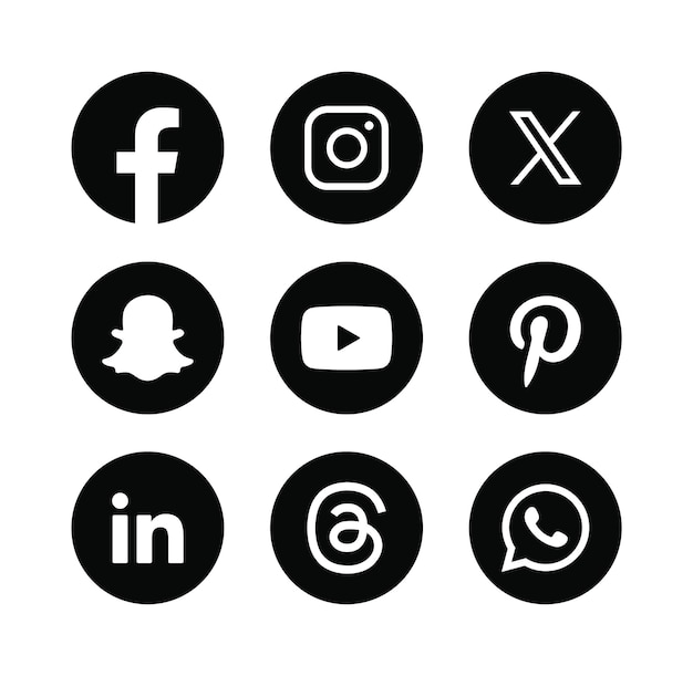 Vector social media icons collection