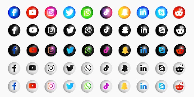 Vector social media icons collection