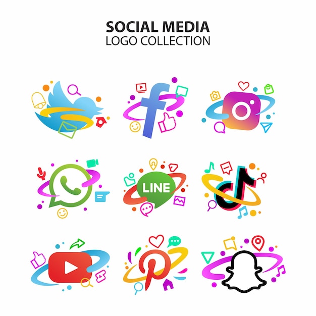 Vector social media icons collection