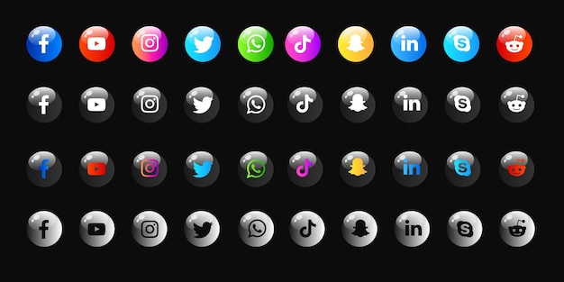 Social media icons collections pack