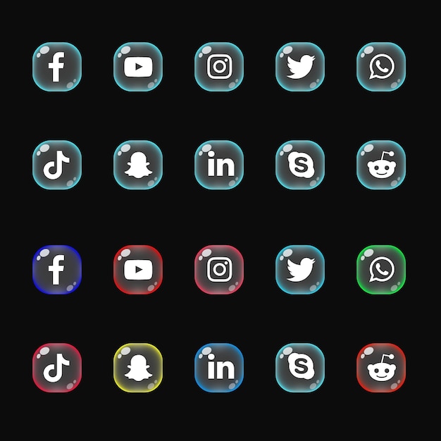 Social media icons collections pack