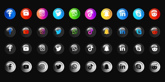 Vector social media icons collections pack