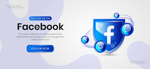 Vector social media icons facebook banner