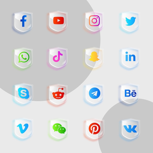 Вектор Набор иконок для социальных сетей