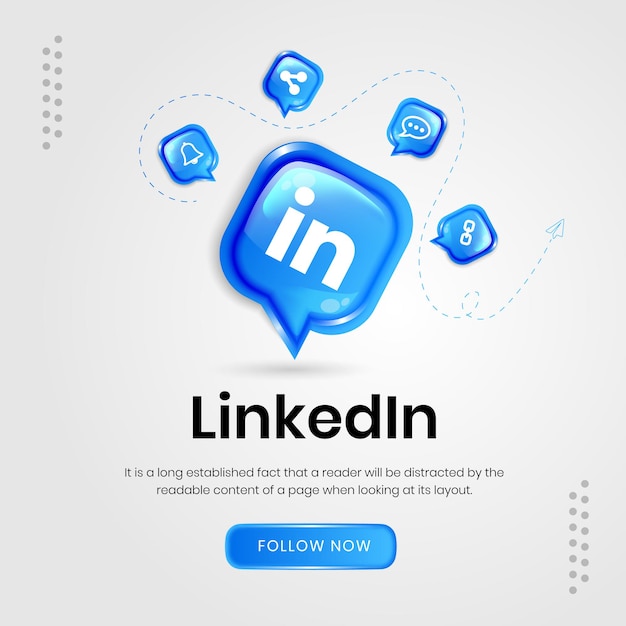 Вектор Иконки социальных сетей linkedin баннер