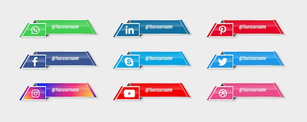 Social media icons lower third banners