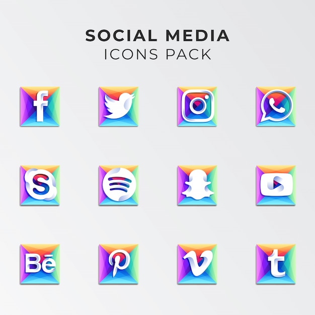 Vettore pack di icone social media