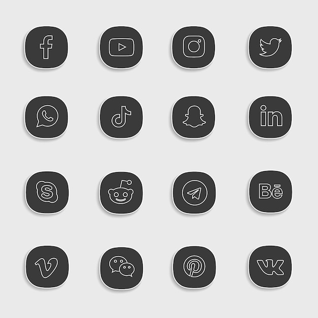 Vector social media icons pack