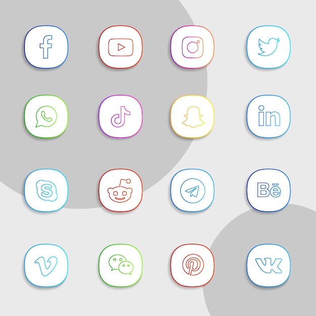 Vector social media icons pack
