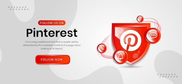 Vector social media icons pinterest banner