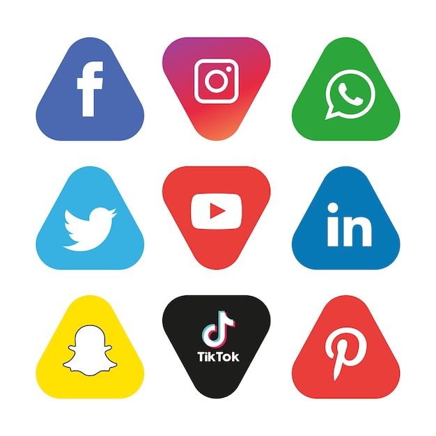 Social media icons set Logo Vector Illustrator