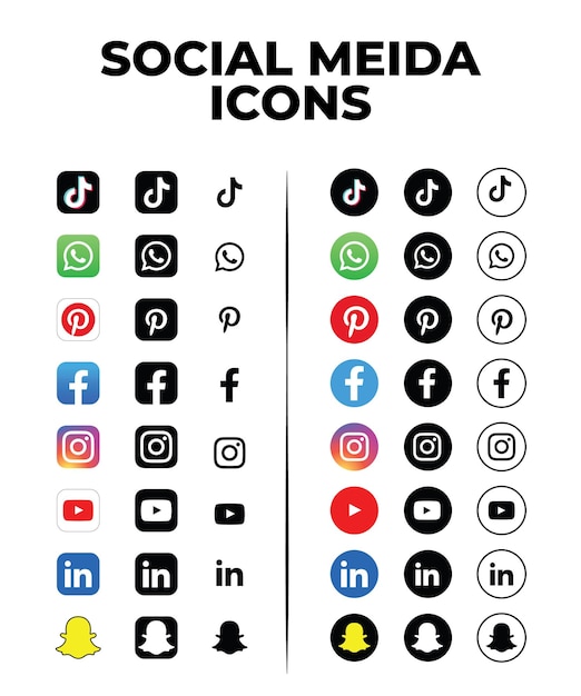 Vettore impostazione delle icone dei social media