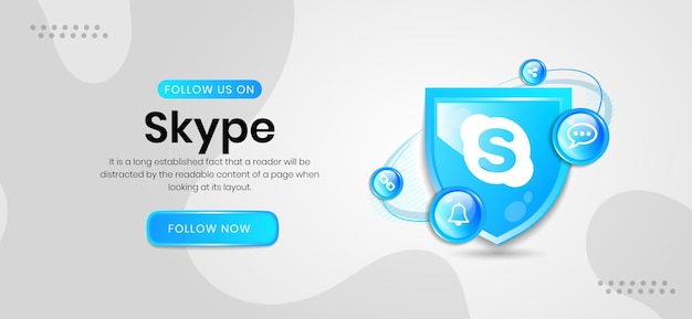 Vector social media icons skype banner