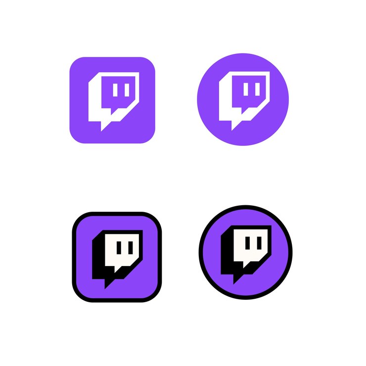 Vector social media icons twitch icon