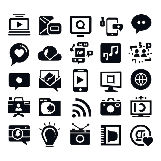 Вектор Социальные медиа иконы векторная иллюстрация редактируемый файл или eps