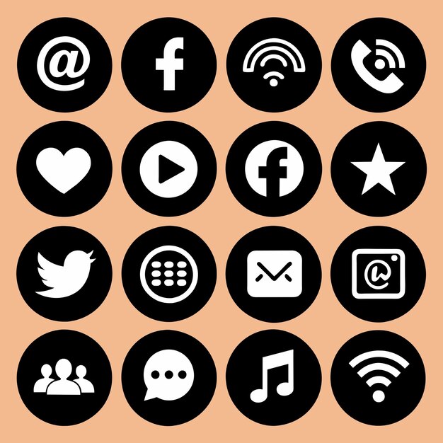 Vector social media icons vector set with facebook instagram twitter tik tok youtube logos