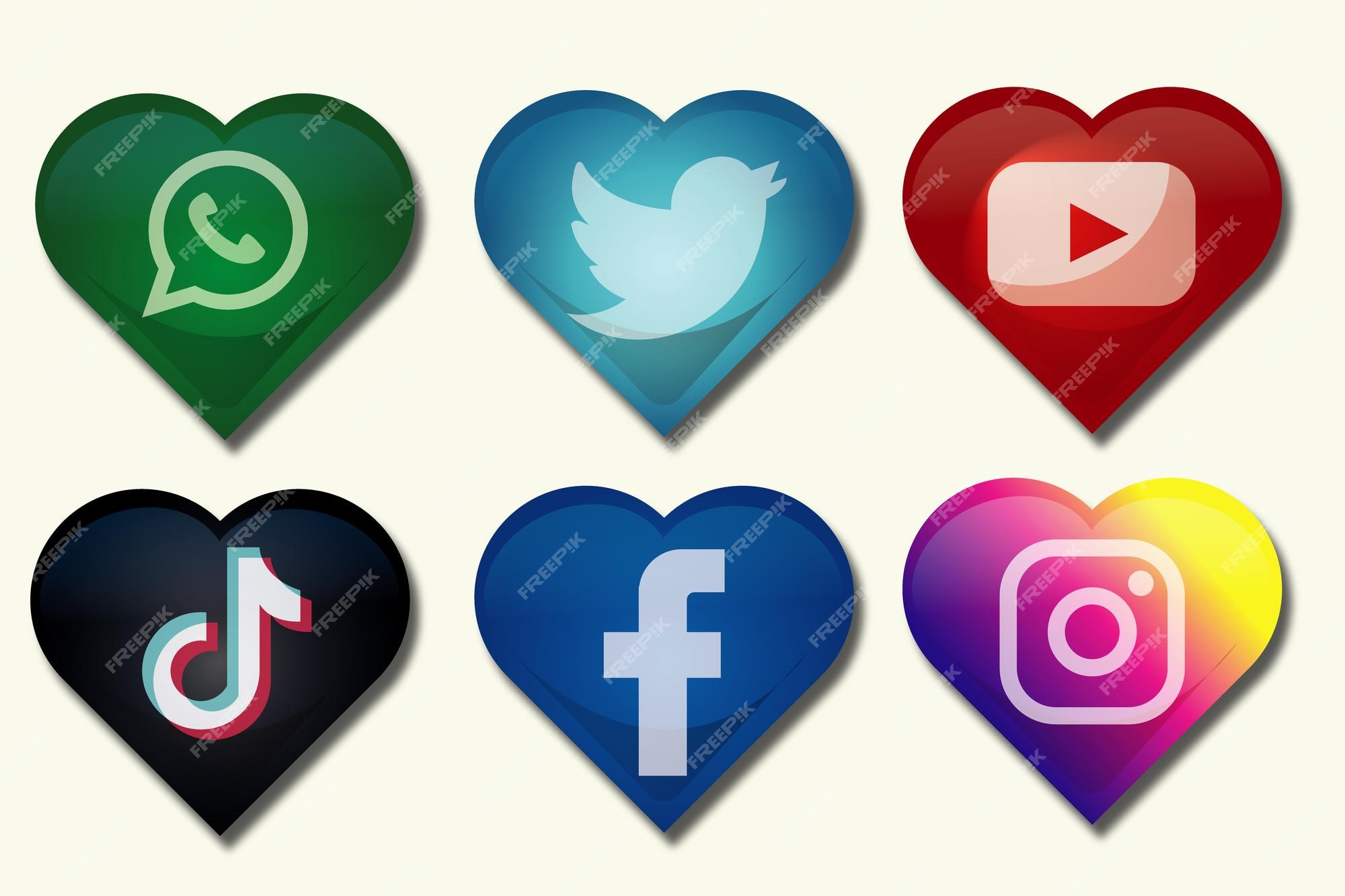 Premium Vector  Facebook, instagram and tiktok icon