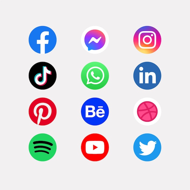 Vector social media icons vector set