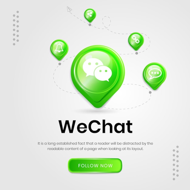 소셜 미디어 아이콘 Wechat 배너