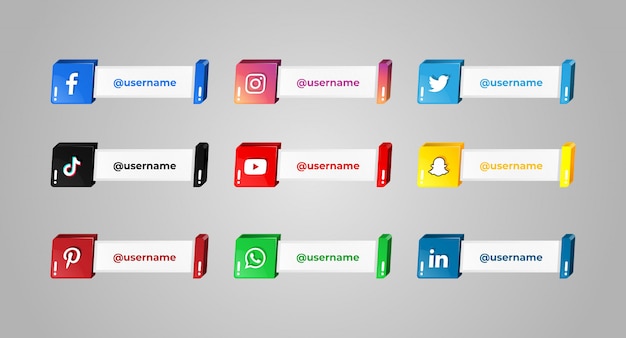 social media icons with names