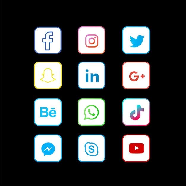 Vettore icone dei social media