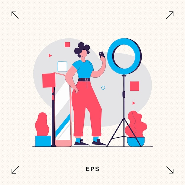 Social Media Influencer Flat Design Abstract