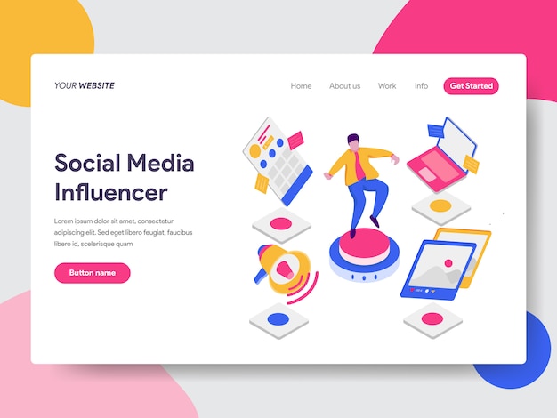 Vector social media influencer illustration