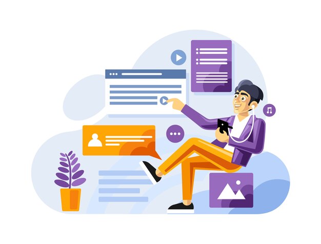 Social media influencer Illustration