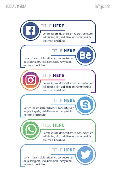 Vettore modello di infografica per i social media cornici moderne