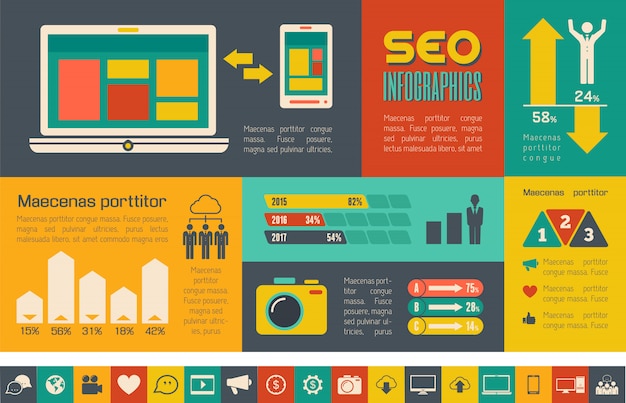 Vettore modello di infografica social media.