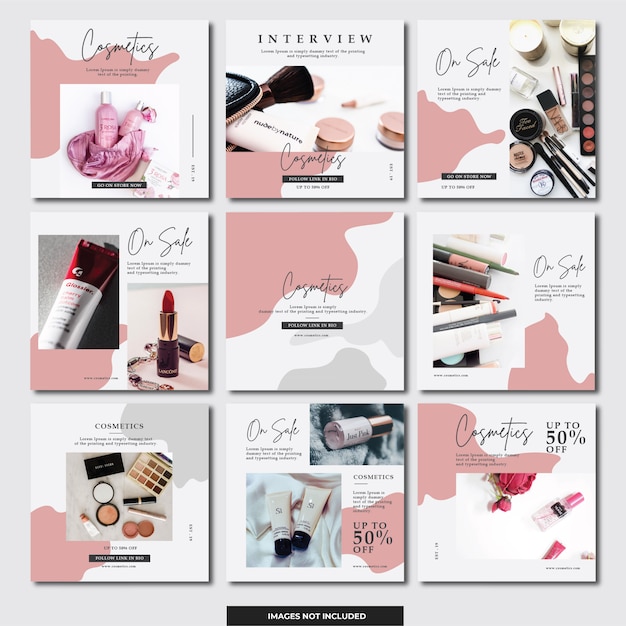 Vector social media instagram banner (cosmetica)