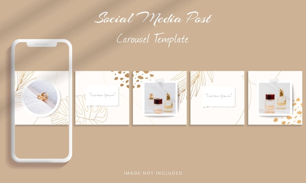 Vector social media instagram carousel post template