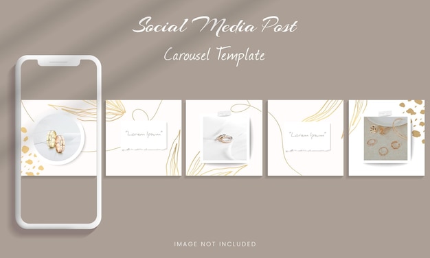 Modello di post del carosello di instagram sui social media