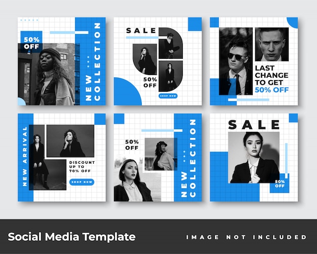 Social media instagram feed post banner bundle