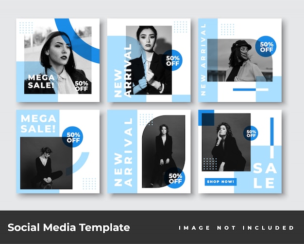 Social media instagram feed post banner bundle