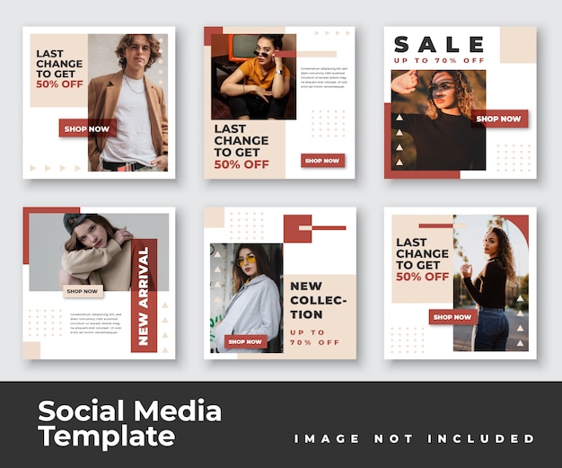 Social media instagram feed post banner bundle
