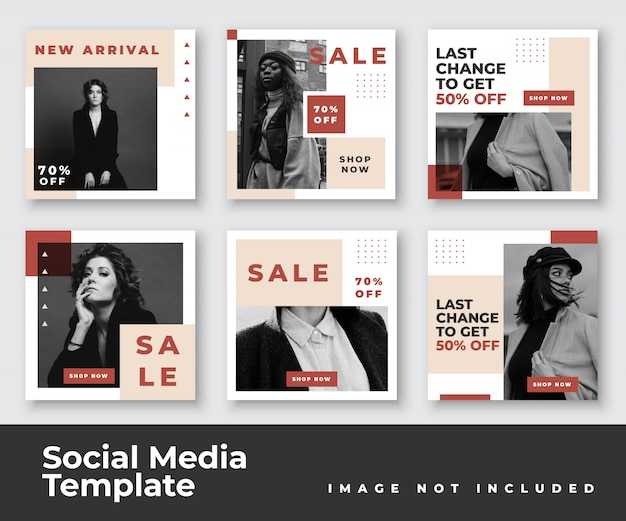 Social media instagram feed post banner bundle