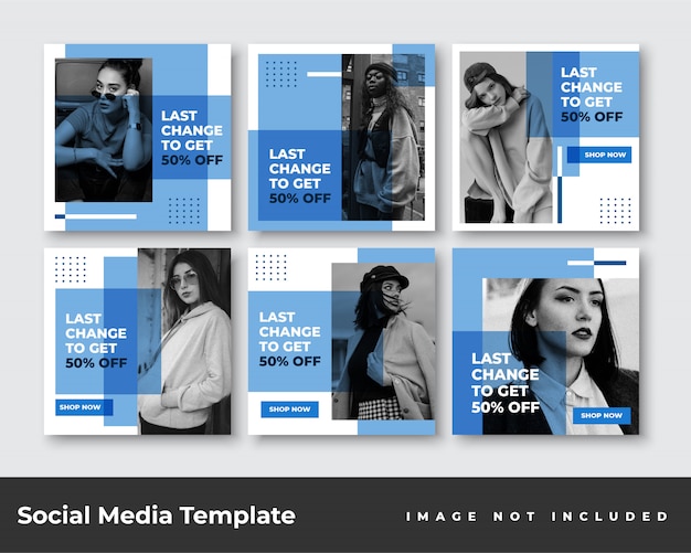 Social media instagram feed post banner bundle