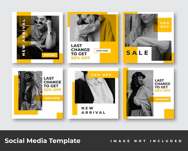 Social media instagram feed post banner bundle