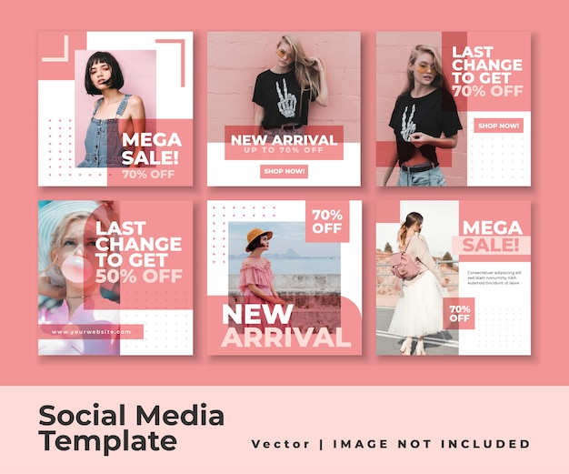 Social media instagram feed post banner set