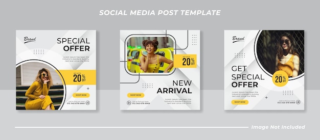 Social media instagram feed post fashion sale banner template