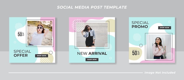 Social media instagram feed post fashion sale banner template